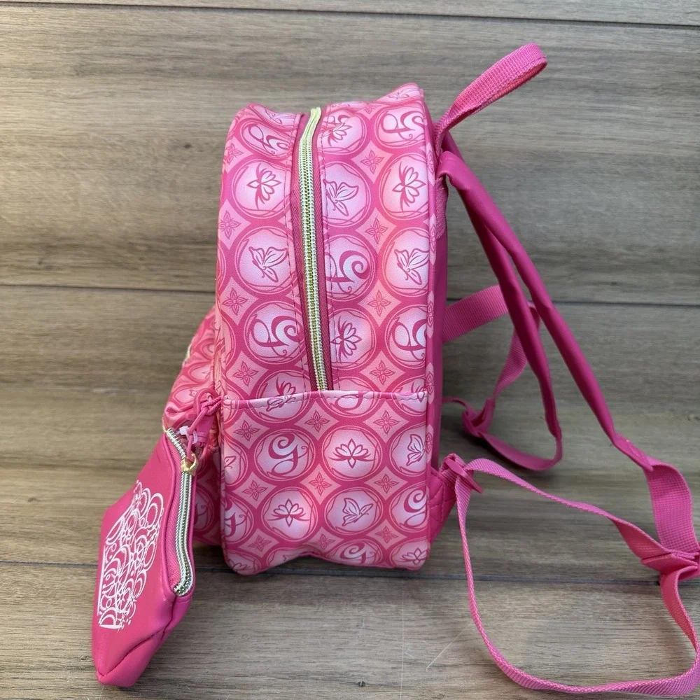 Universal Wicked Glinda Pink Monogram Mini Backpack Crown Pouch Butterfly Charm
